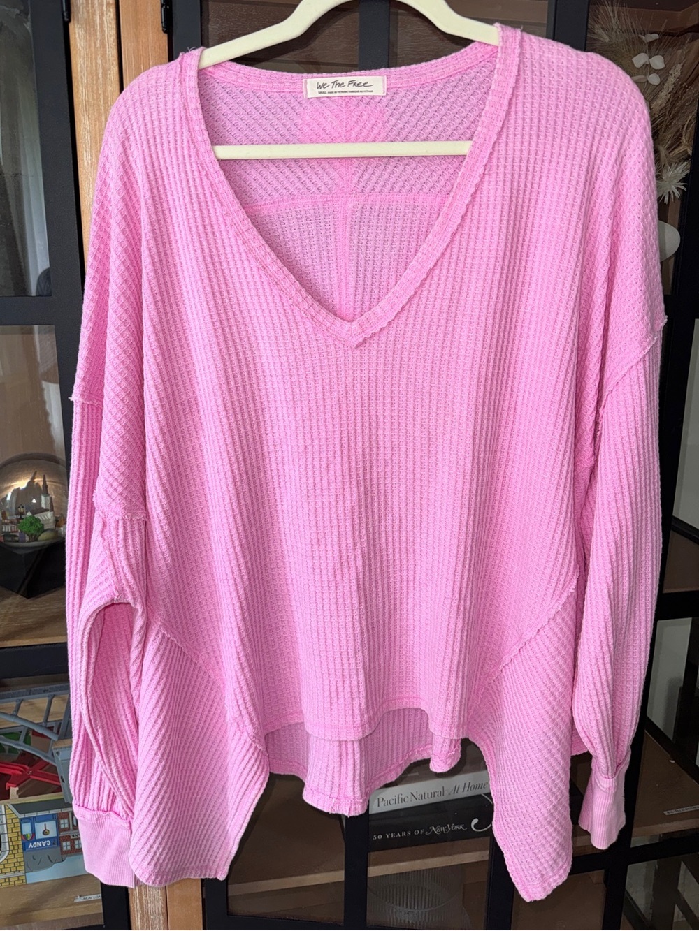 We The Free People Coraline Thermal Top Oversized Waffle Knit Swing long sleeve